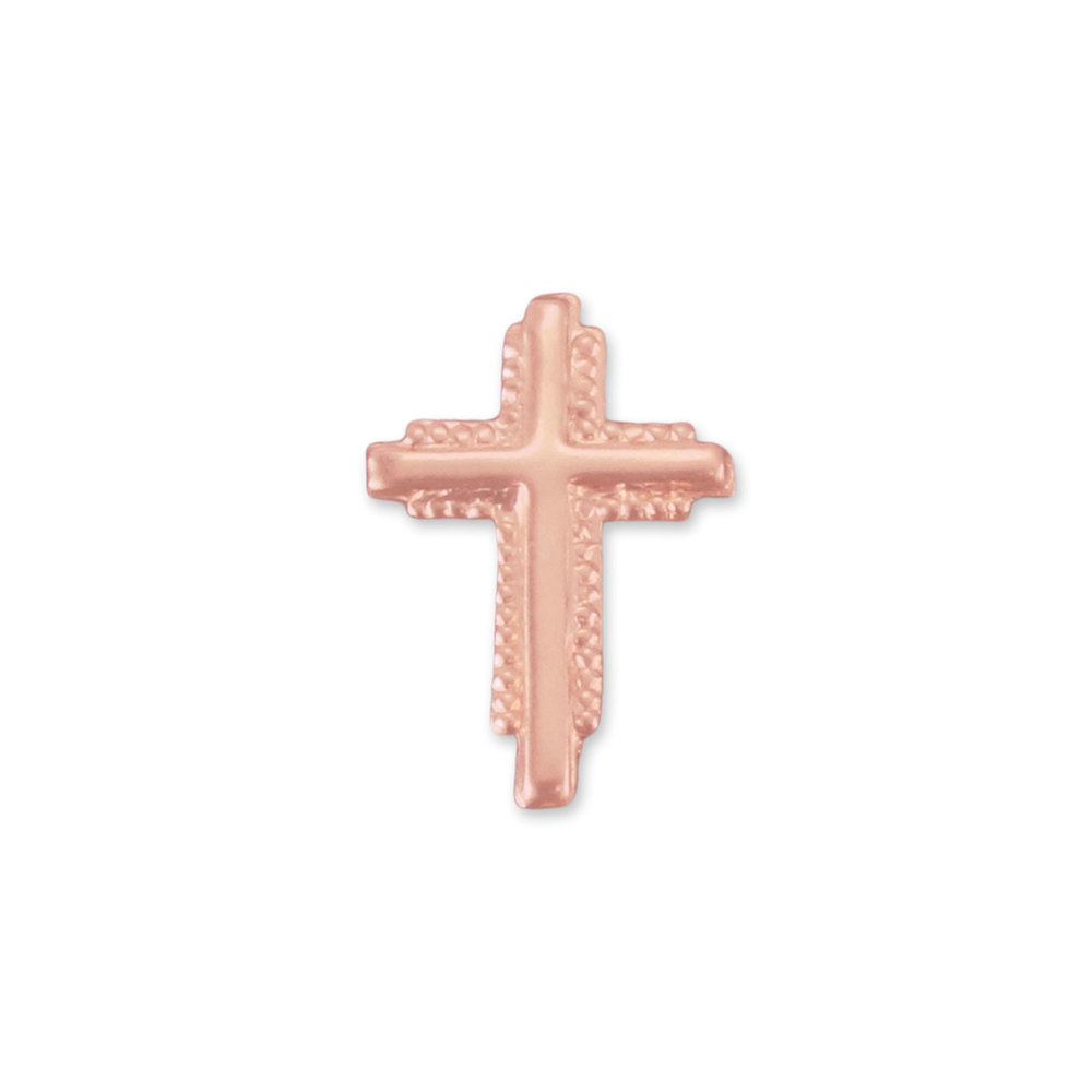Charms & Solderable Accents Copper Textured Cross Solderable Accent, 10.9mm (.43") x 7.5mm (.3"), 24g - Pack of 5